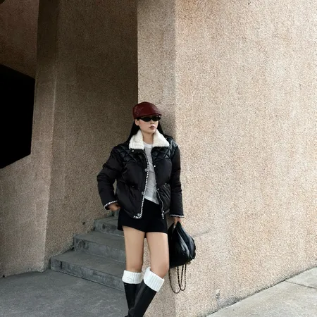 シャネル風ダウンコート