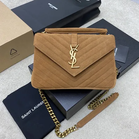 SAINT LAURENT カレッジ ミディアム スエード ショルダーバッグ スーパー コピー